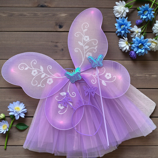 4 Piece Purple Fairy Dress Up Set