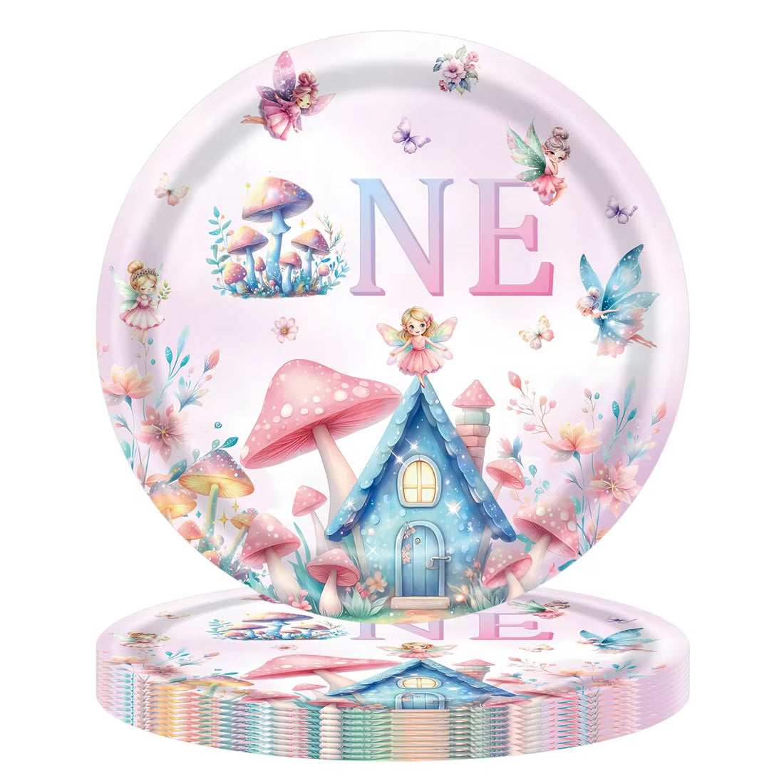 40 Piece Fairy First Birthday Party Tableware