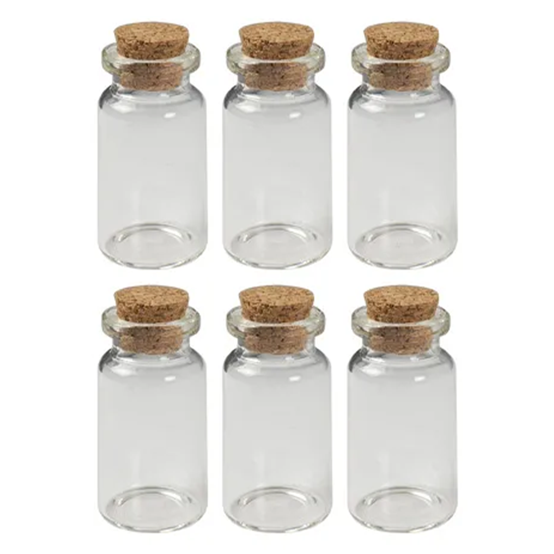 4cm Glass Bottle With Cork Top 6 Pack