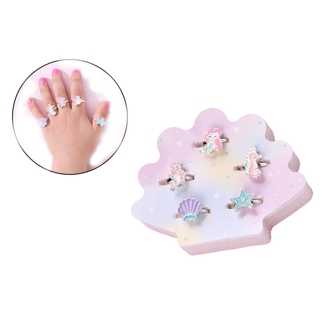 5 Piece Mermaid Ring Set