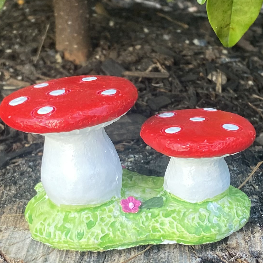 5cm Twin Mushroom Fairy Garden Stand