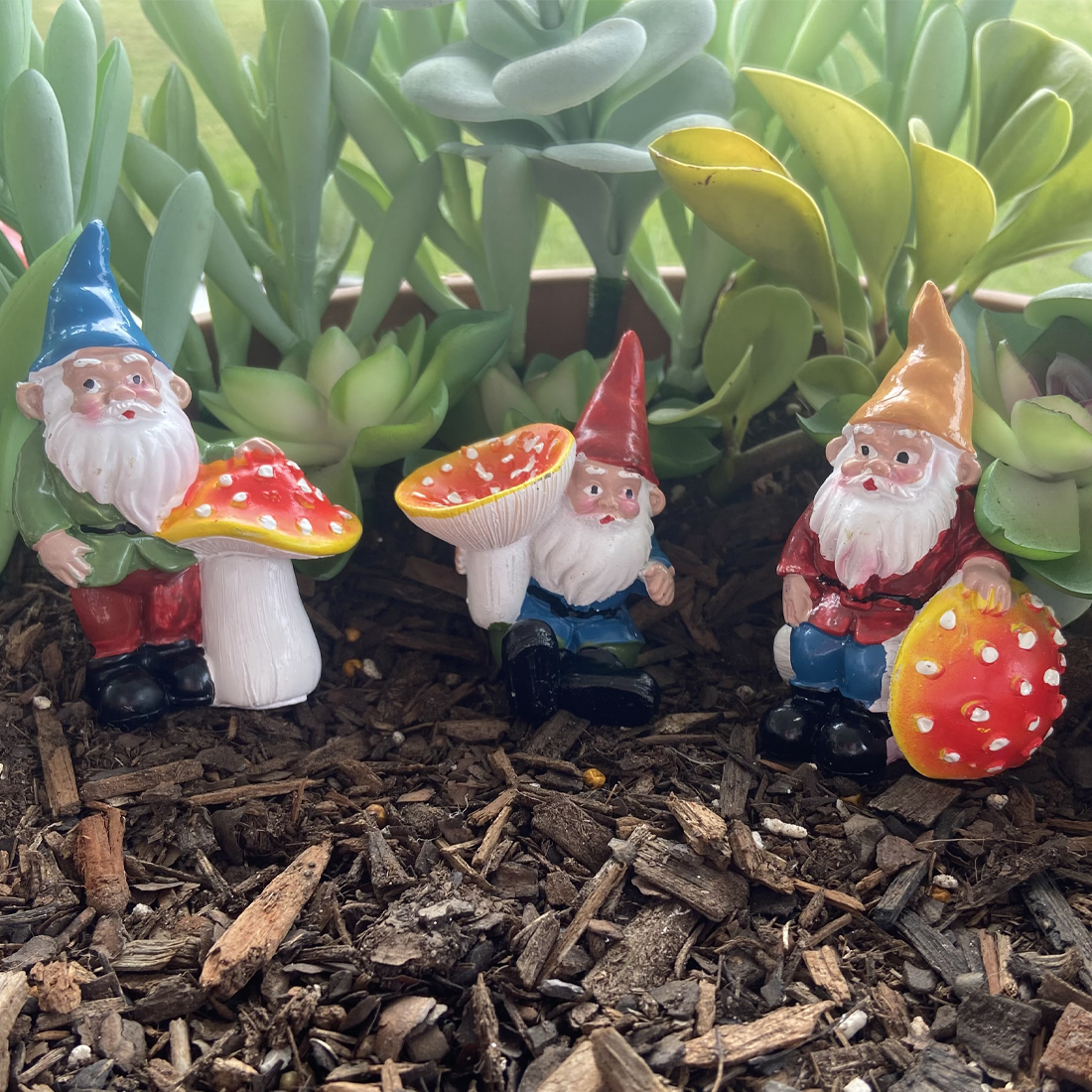 7cm Garden Gnomes With Mushroom