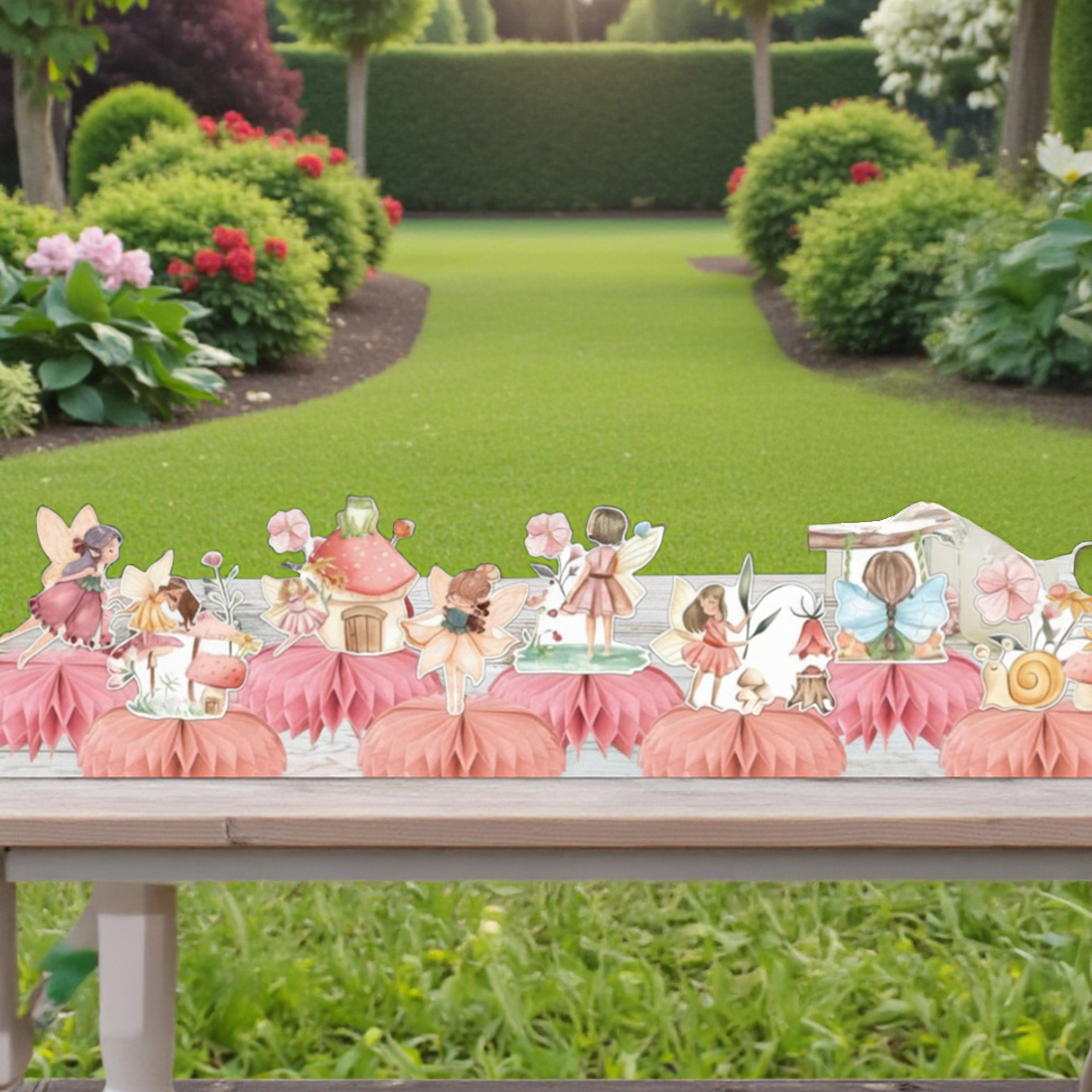 8 Piece Fairy Theme Honeycomb Party Decoration Set