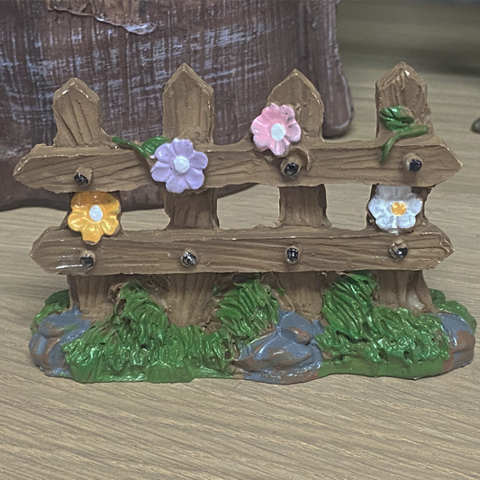 9cm Fairy Garden Fence with Flowers