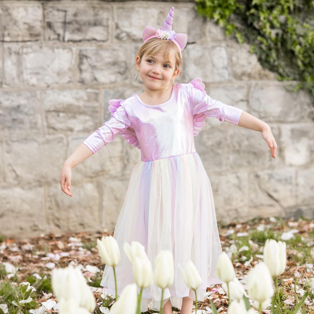 Alicorn Dress with Wings & Headband Size 3-4