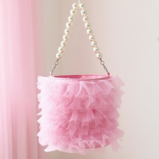 Ballerina Pink Ruffle Handbag