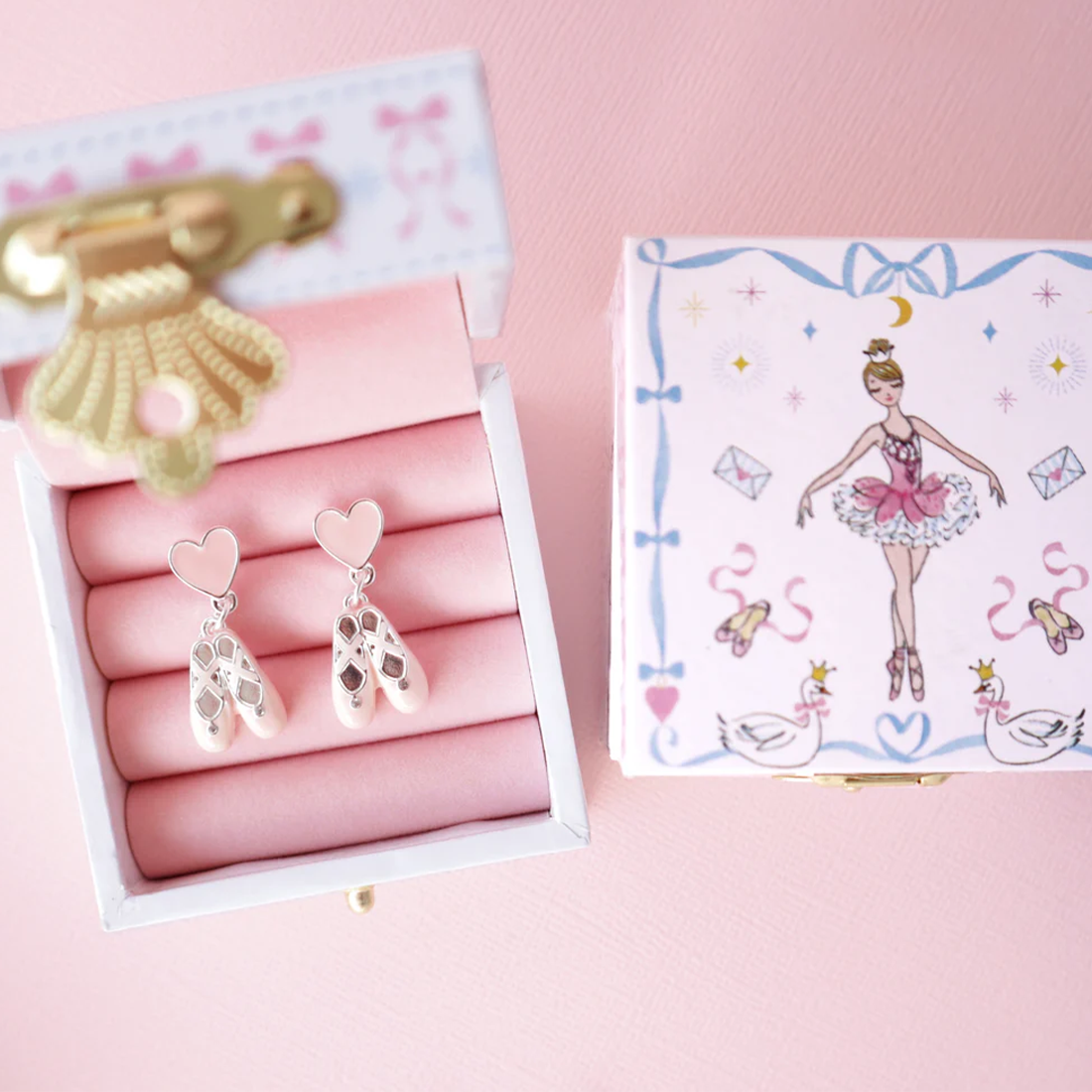 Ballet Slippers Earrings in a Ballerina Box