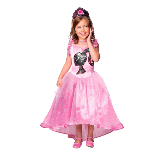 Barbie Sequin Princess Deluxe Pink Costume 4-6 Years