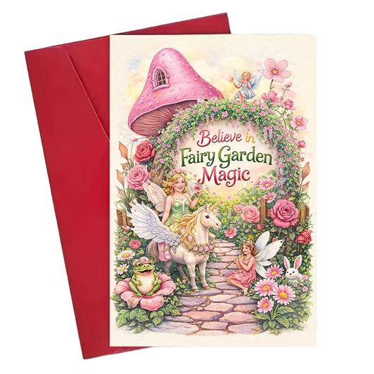 Believe in Fairy Garden Magic Greeting Card