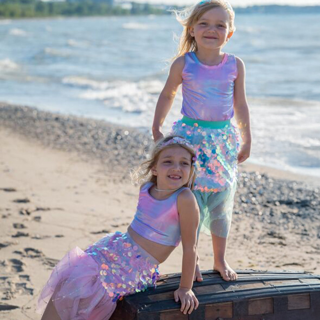 Bling Bling Mermaid Skirt & Hairclip Set Mint Size 4-6