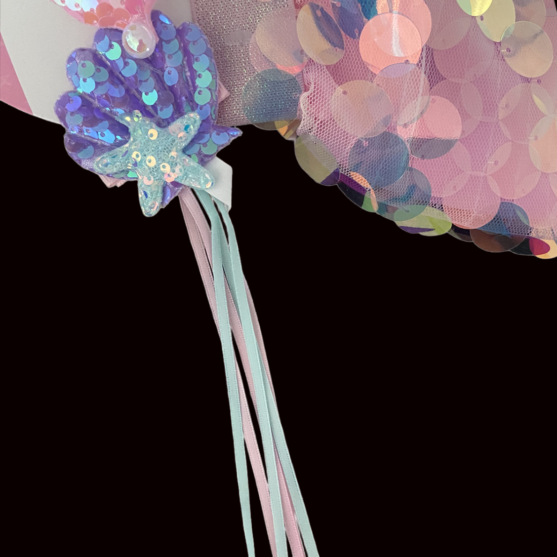 Bling Bling Mermaid Skirt & Hairclip Set Pink Size 4-6