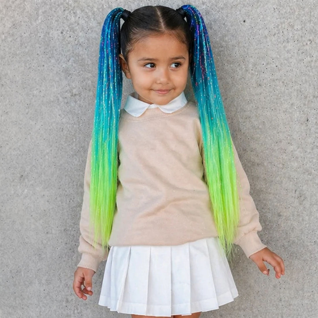 Blue and Green Mermaid Pigtail Hair Extension - Milla