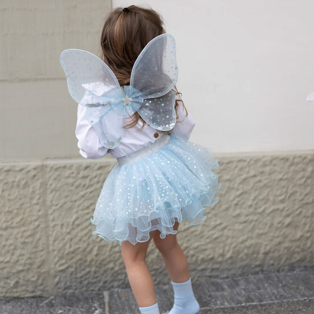 Blue and Silver Fairy Wings, Tutu and Wand Set