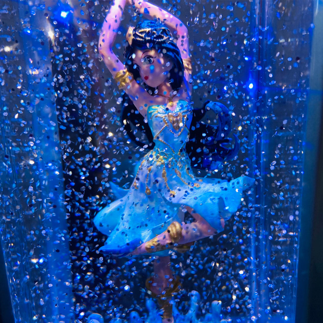 Blue Musical Glitter Lantern featuring a Dancing Princess