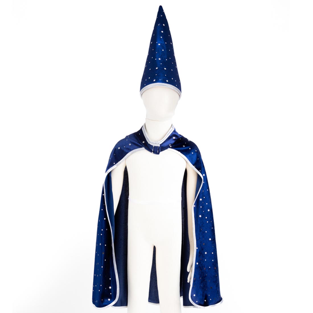 Blue & Silver Sparkle Wizard Cape & Hat - Size 4-6