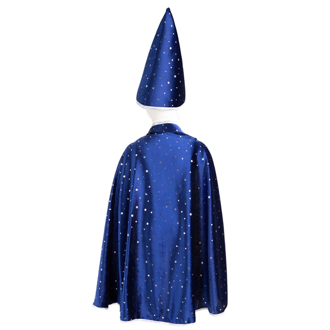 Blue & Silver Sparkle Wizard Cape & Hat - Size 4-6
