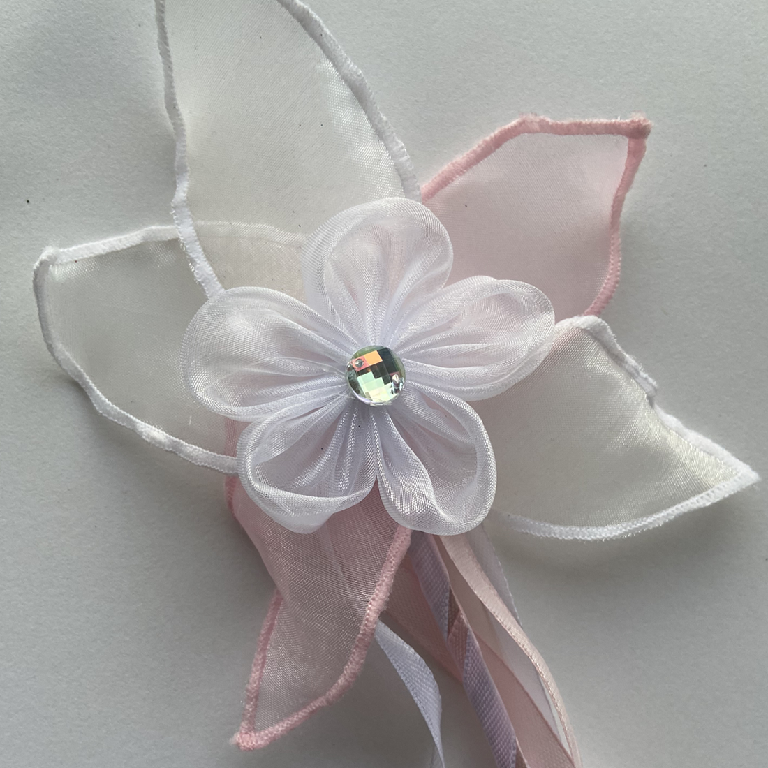 Blush Pink and White Handmade Fairy Wand