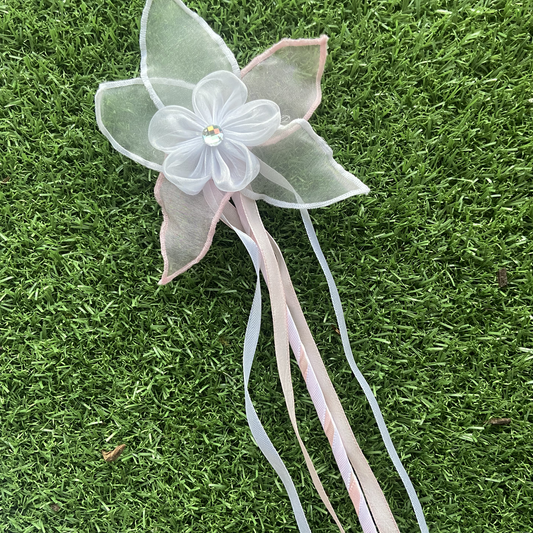 Blush Pink and White Handmade Fairy Wand