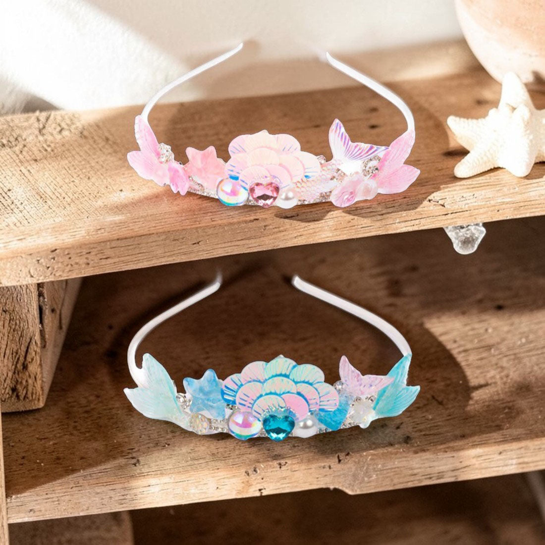 Boutique Pink or Blue Ocean Jewel Tiaras – The Fairy Shop
