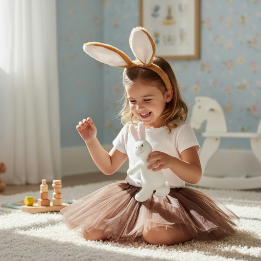 Brown Easter Bunny Ears Tail and Tutu