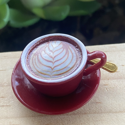 Burgundy 3 Piece Miniature Coffee Cup Set