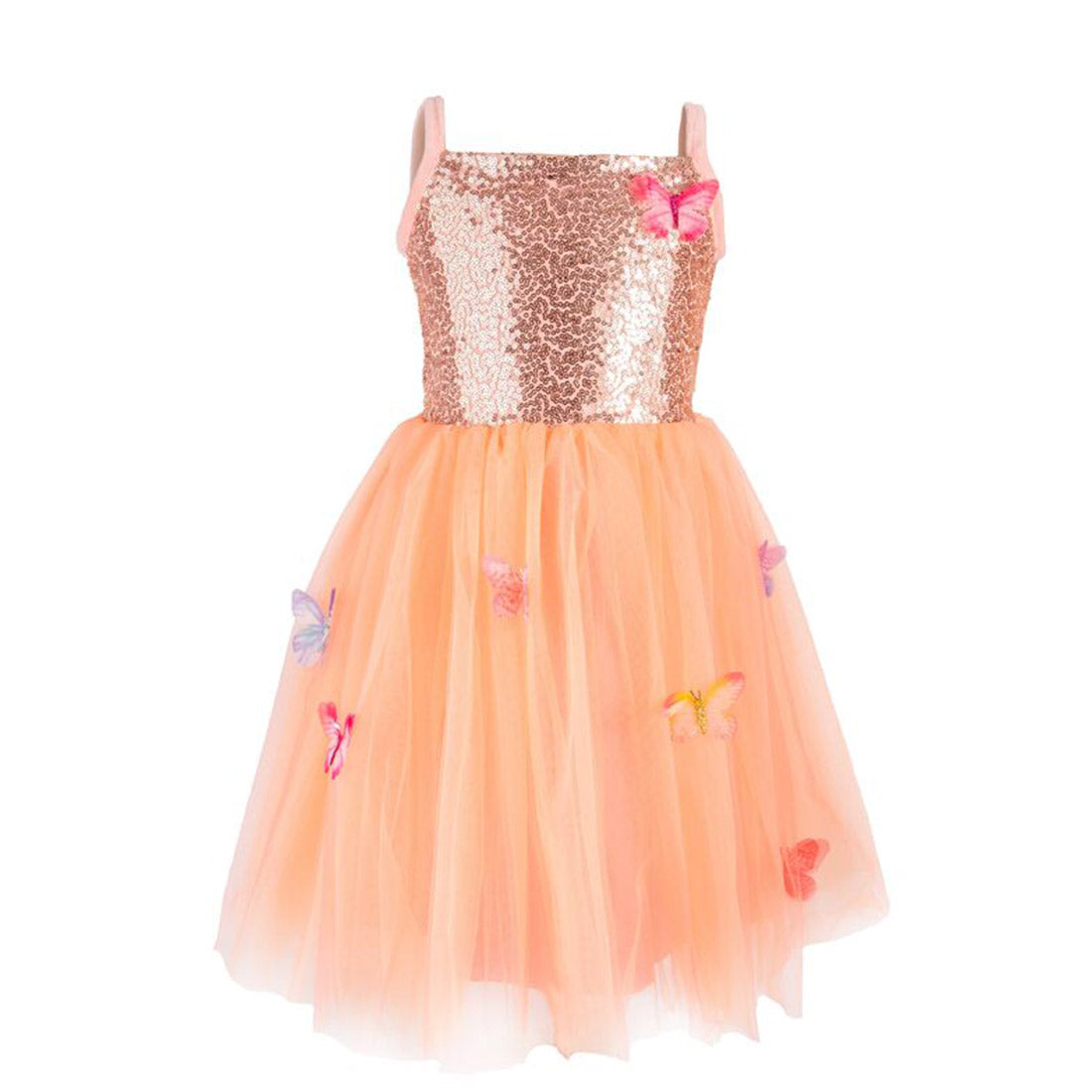 Butterfly Bliss Dress in Peach – Size 3–4 Years