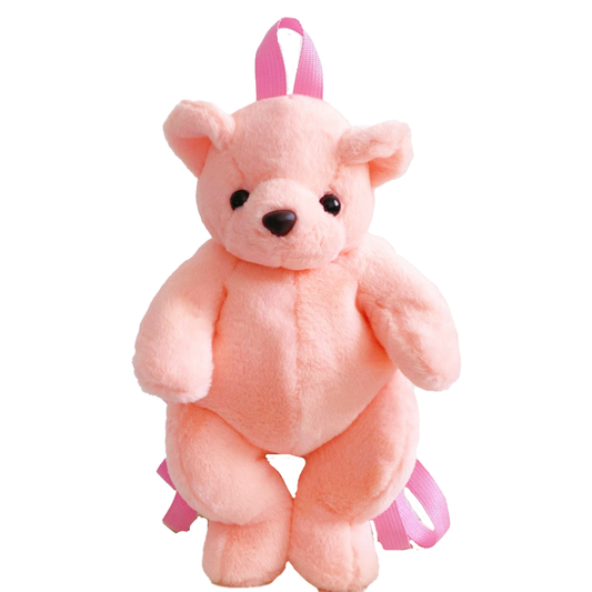 Child Pink Teddy Bear Plush Backpack