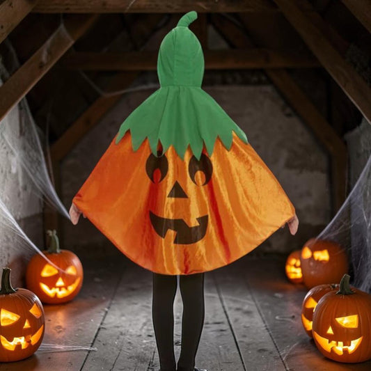 Child Pumpkin Hooded Cape