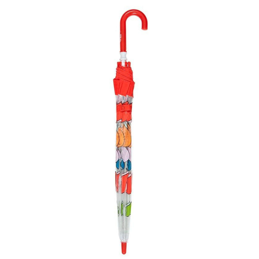 Children's Clear Birdcage Umbrella with Hearts and Red Trim