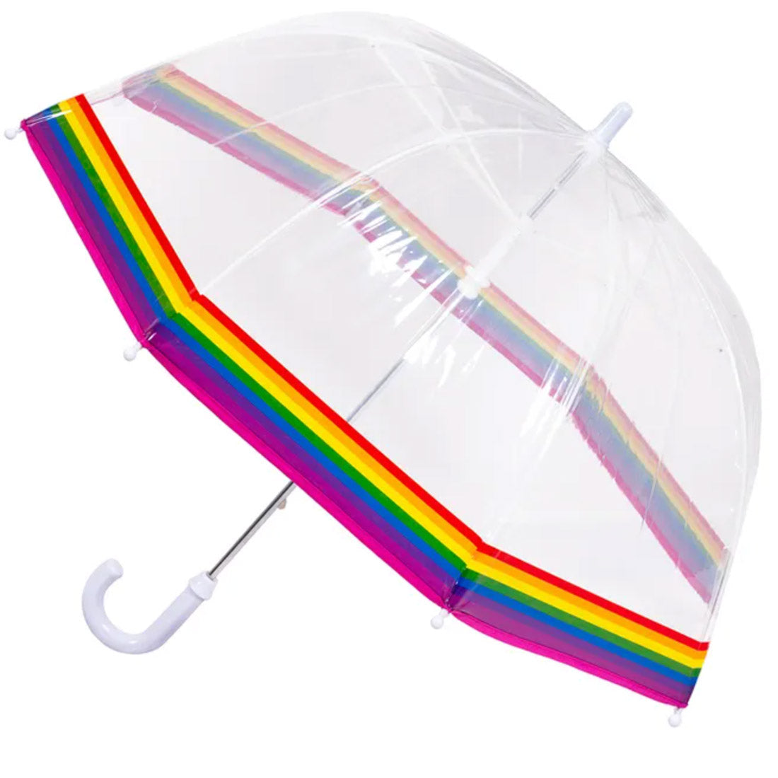 Children's Clear Birdcage Umbrella with Rainbow Trim