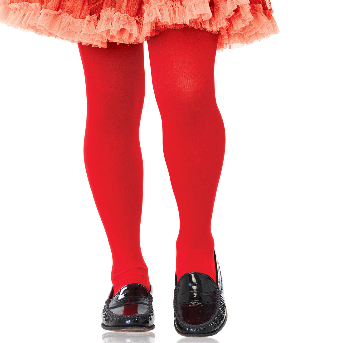 Childrens Red Opaque Tights