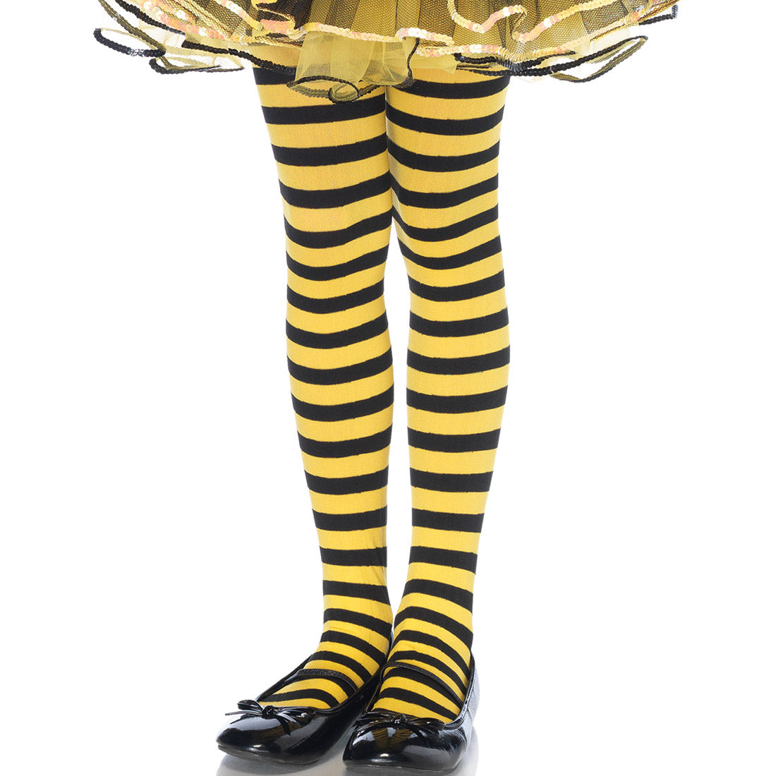 Childrens Striped Yellow / Black Tights