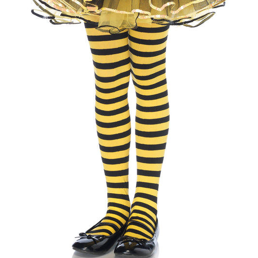 Childrens Striped Yellow / Black Tights