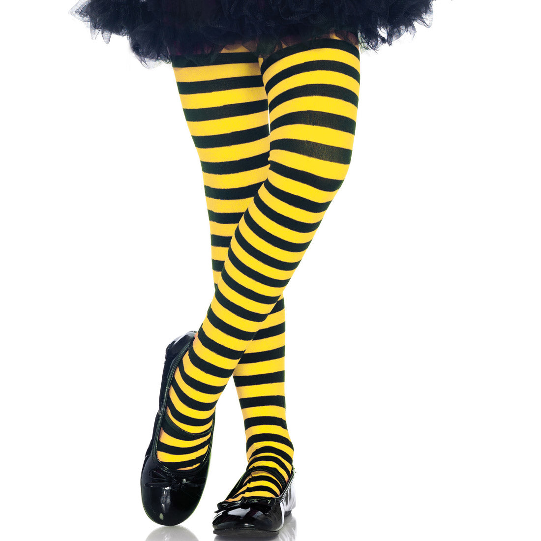 Childrens Striped Yellow / Black Tights