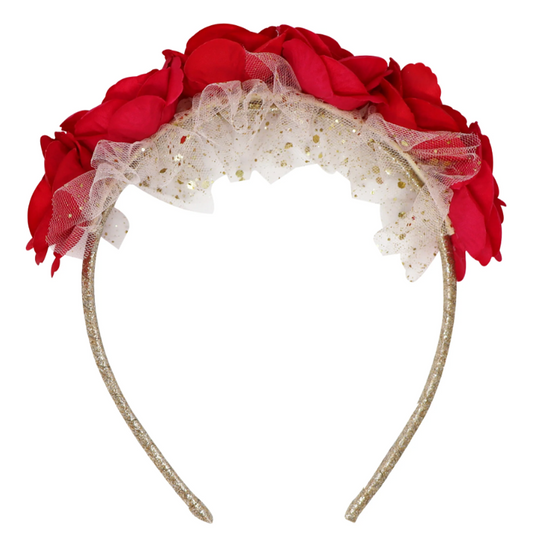 Red and Hot Pink Floral Headband