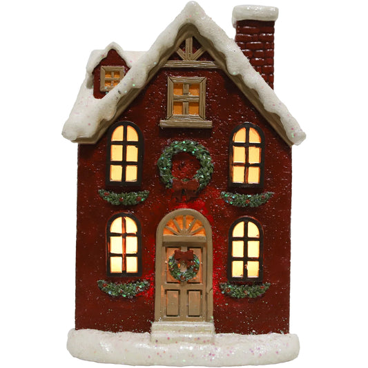 Christmas Village Light Up Brick House