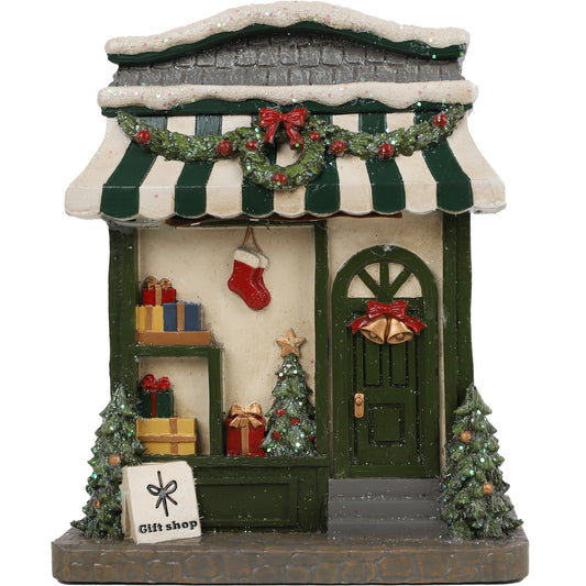Christmas Village Light Up Resin Gift Shop