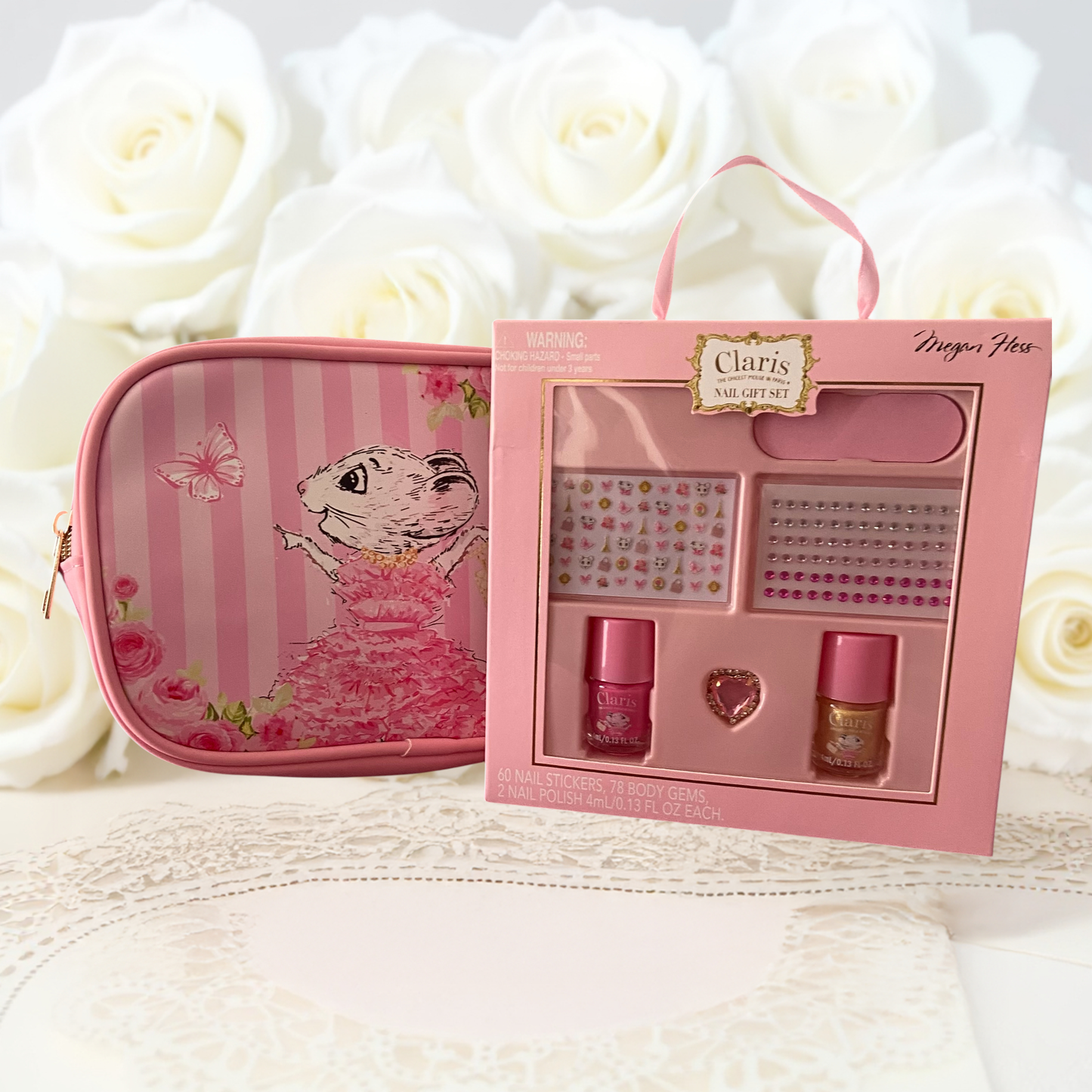 Claris Cosmetic Pouch and Nail Gift Set