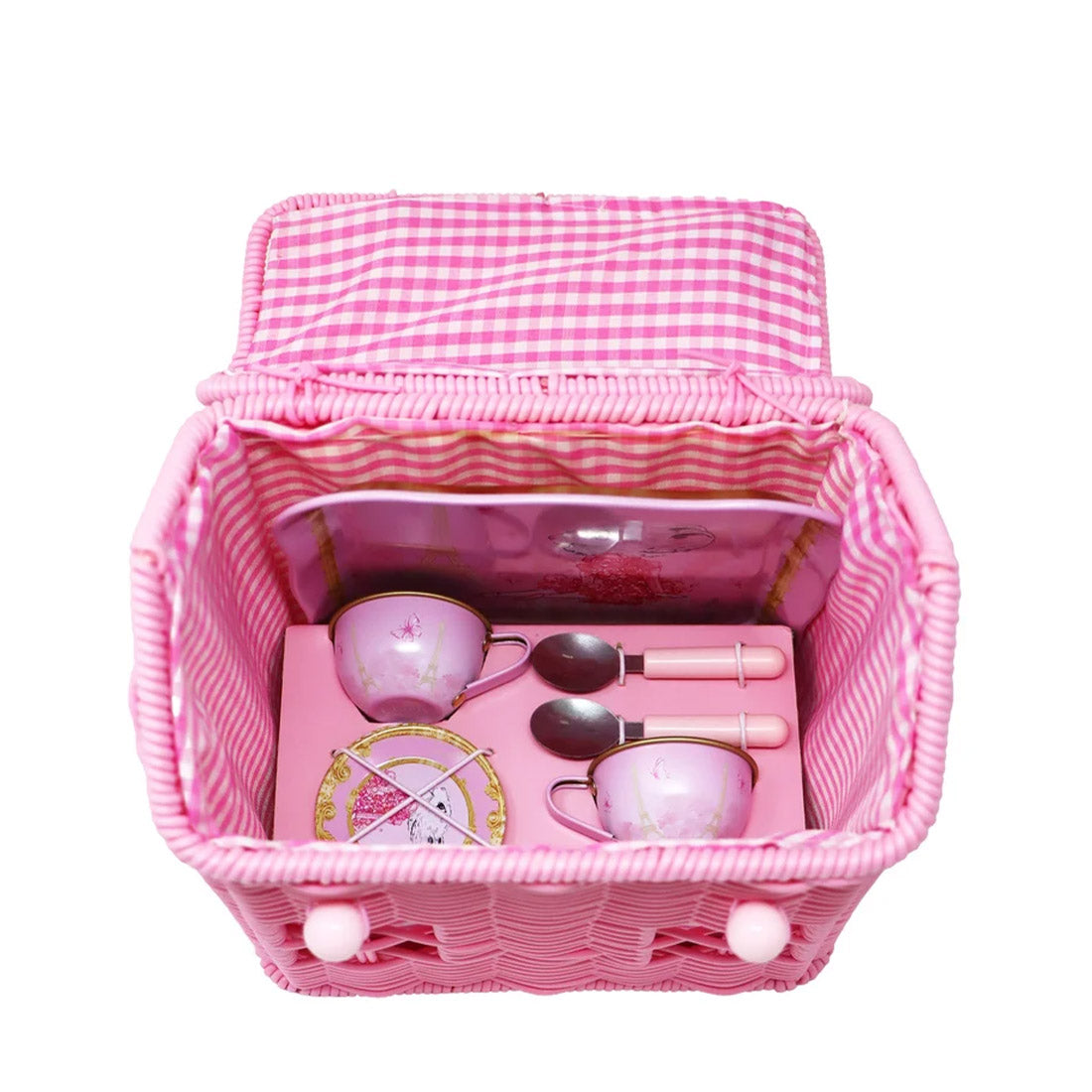 Claris The Chicest Mouse In Paris 11 Pieces Tea Set with Woven Basket