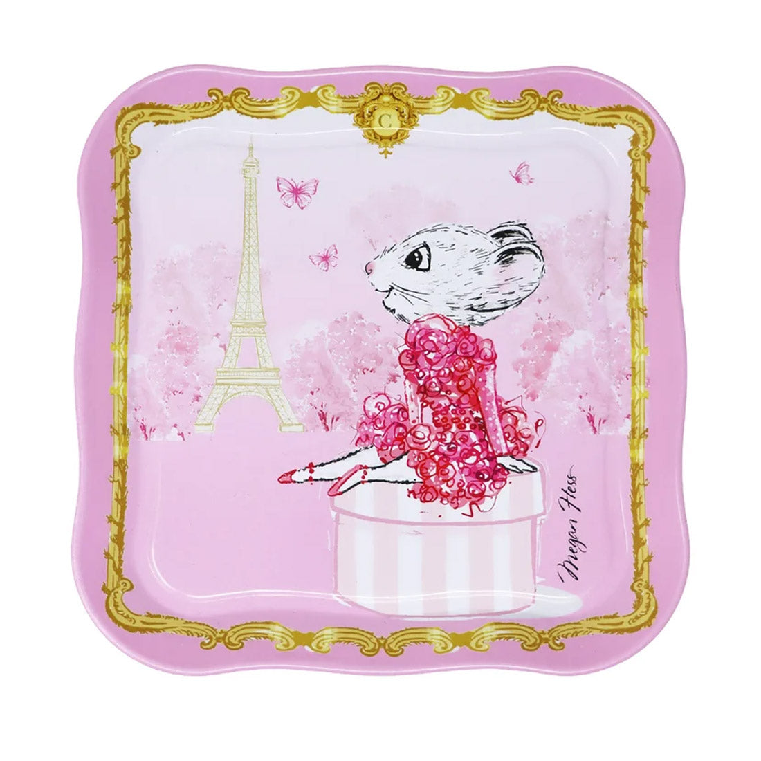 Claris The Chicest Mouse In Paris 11 Pieces Tea Set with Woven Basket