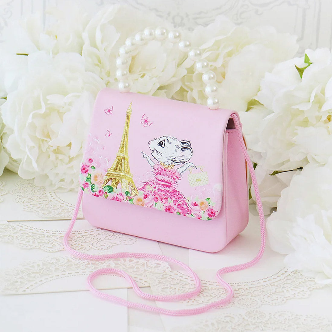 Claris the Chicest Mouse in Paris Handbag with Pearl Handle