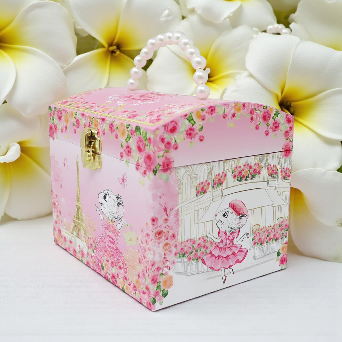 Claris The Chicest Mouse in Paris Pearl Musical Jewellery Box