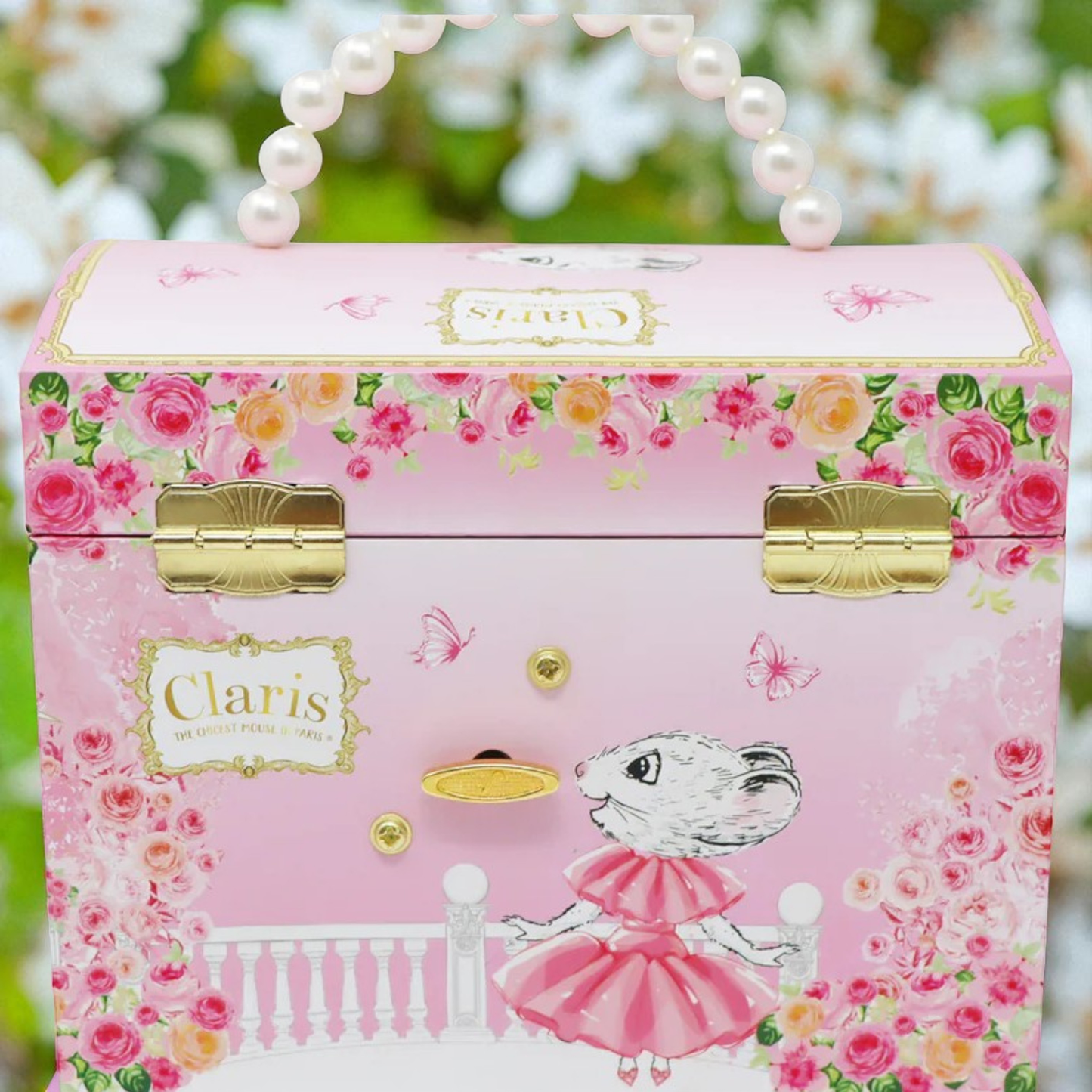Claris The Chicest Mouse in Paris Pearl Musical Jewellery Box