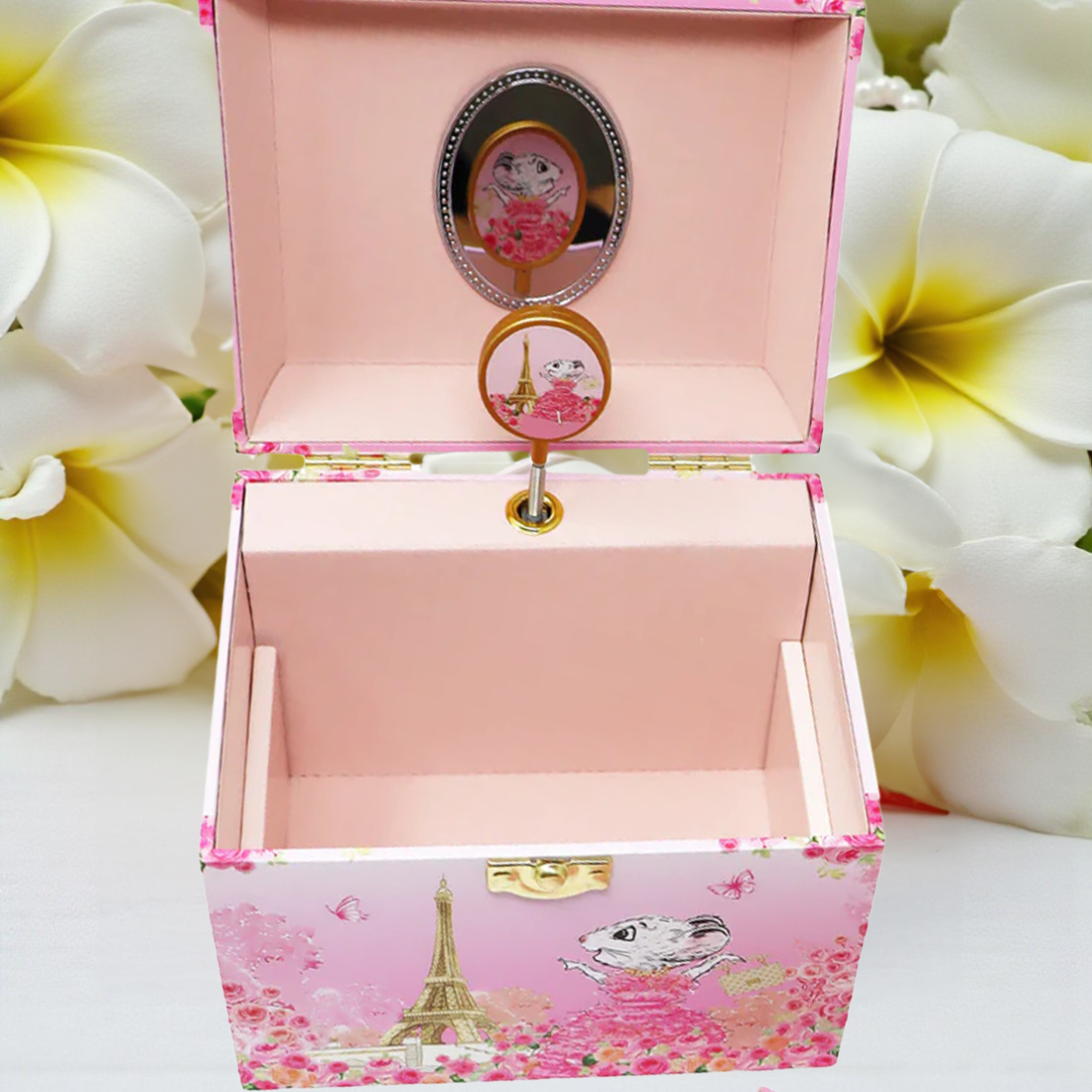 Claris The Chicest Mouse in Paris Pearl Musical Jewellery Box