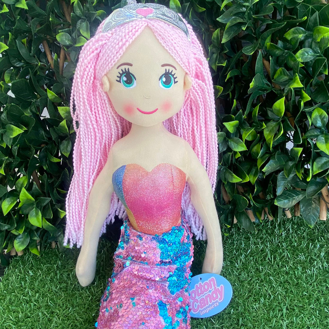 Cotton Candy 70cm Mermaid Ana The Pink Rainbow Flip Sequined Doll