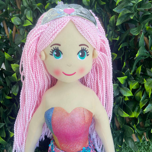 Cotton Candy 70cm Mermaid Ana The Pink Rainbow Flip Sequined Doll