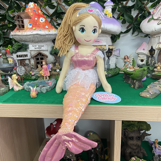 Cotton Candy Alana The Coral Flip Sequined Mermaid Doll