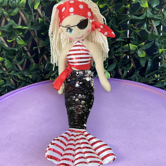 Cotton Candy Christine The Pirate Flip Sequined Mermaid Doll