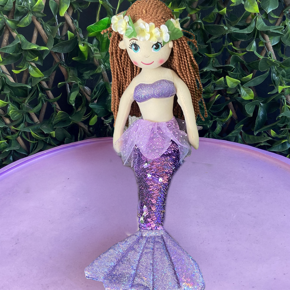 Cotton Candy Lily The Purple Flip Sequined Mermaid Doll With Tutu