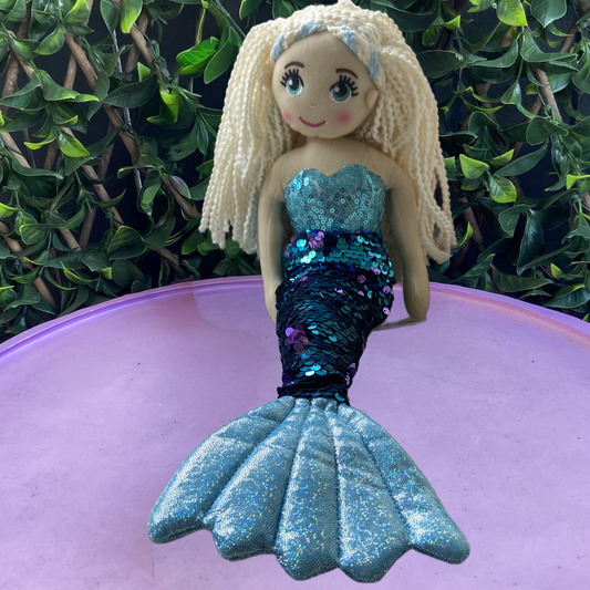 Cotton Candy Lucy The Blue Flip Sequined Mermaid Doll